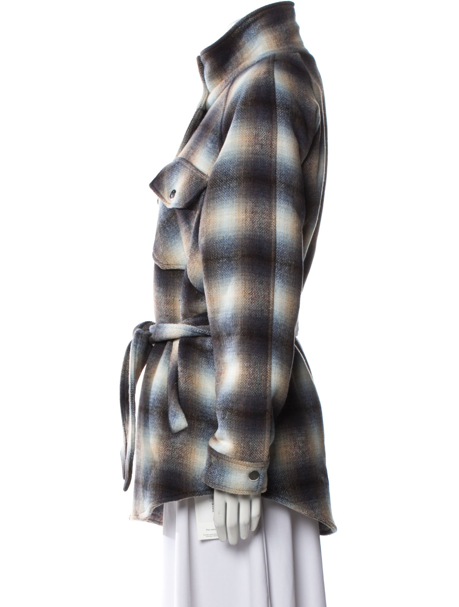 Veronica Beard Wool Plaid Print Coat